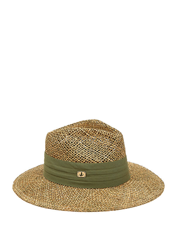 Beymen Club Haki Bant Detaylı Kadın Hasır Şapka - 1