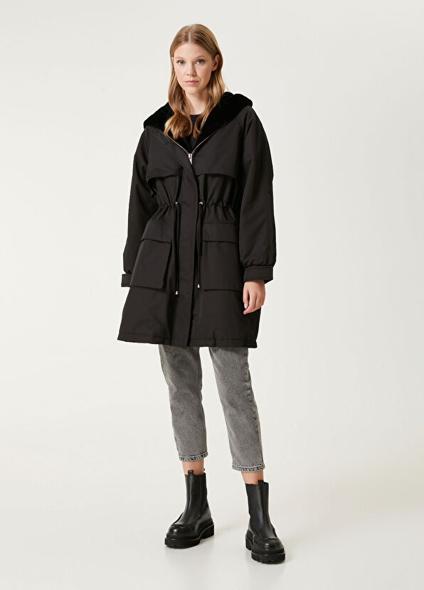 Beymen Club Black Hooded Coat - 4