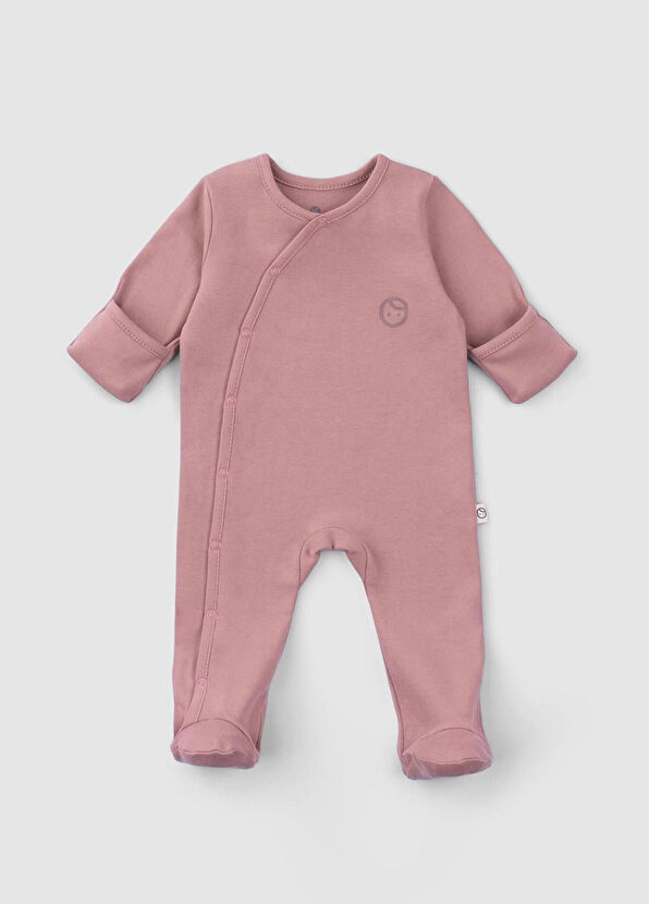 Little Gusto Dried Rose Cream Organic Cotton Gloves Unisex Baby 2-Piece Jumpsuit Set with Booties - 3