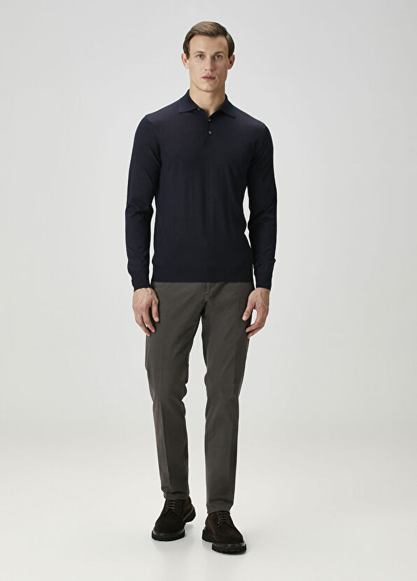 Fedeli Lacivert Polo Kaşmir Triko - 2