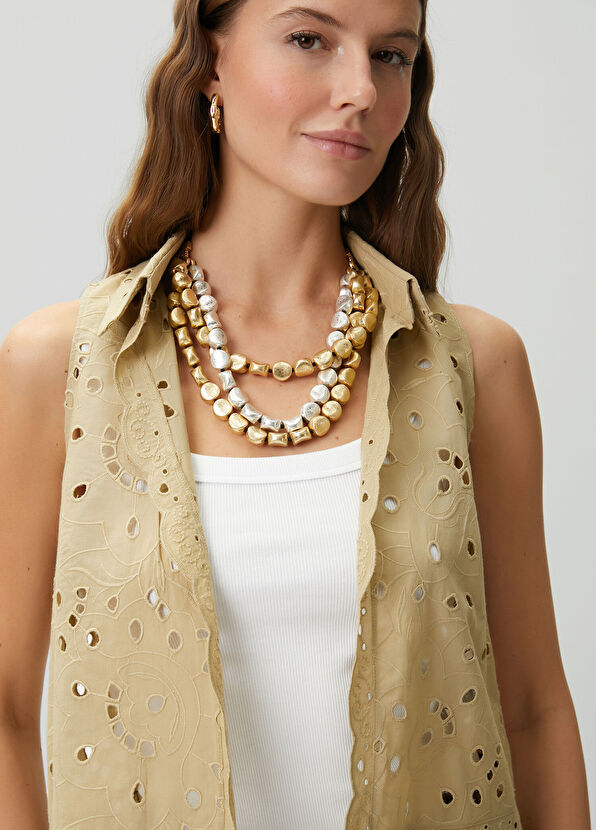 Beymen Club Beige Embroidered Shirt - 3