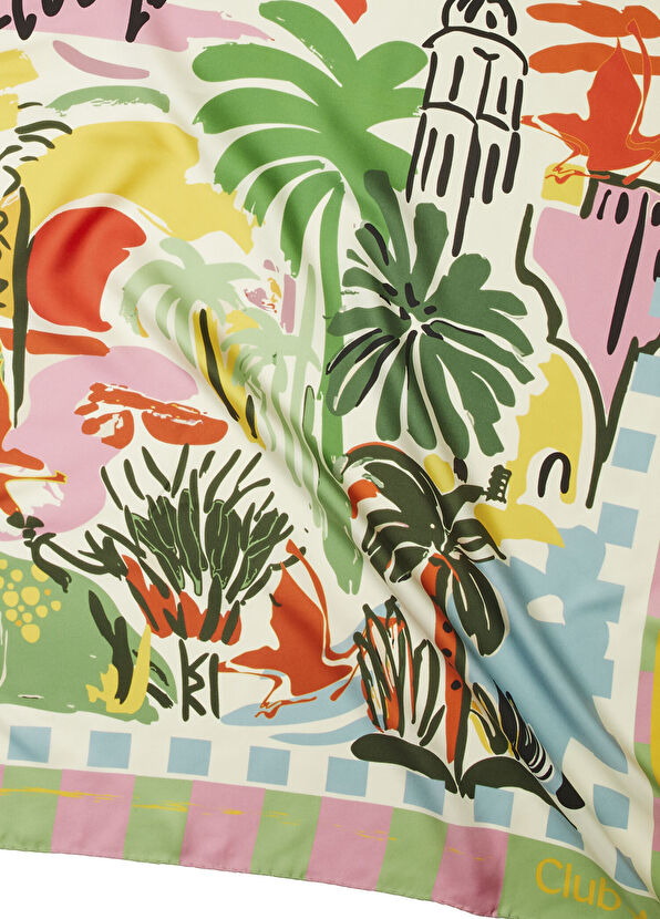 Beymen Club Çok Renkli Karışık Desenli İpek Eşarp - 2