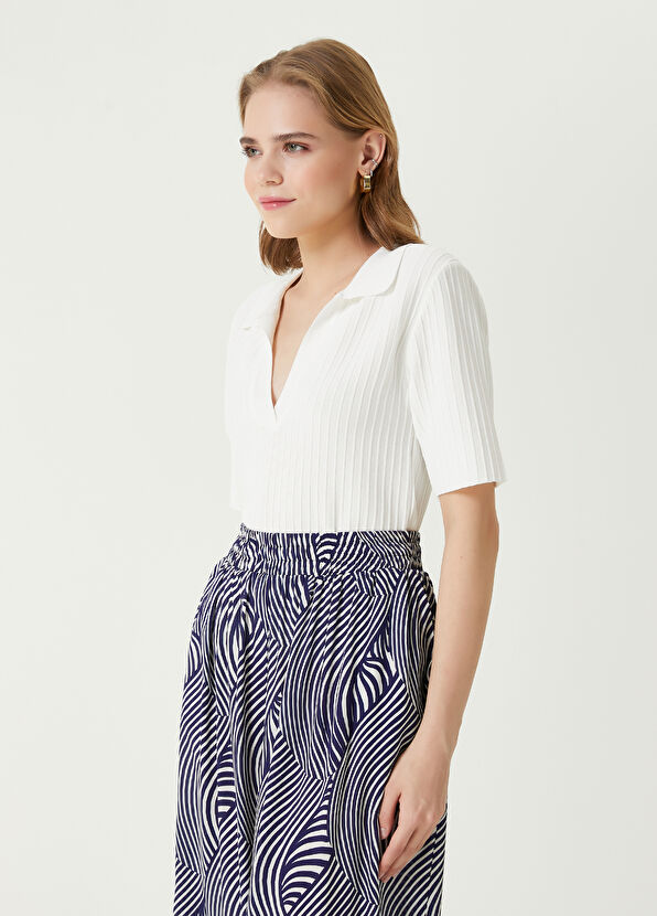 Beymen Club Beyaz Polo Yaka Kazak - 4