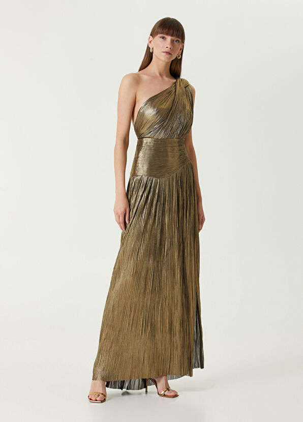 Maria Lucia Hohan Kay Bronz Maksi İpek Abiye Elbise - 2