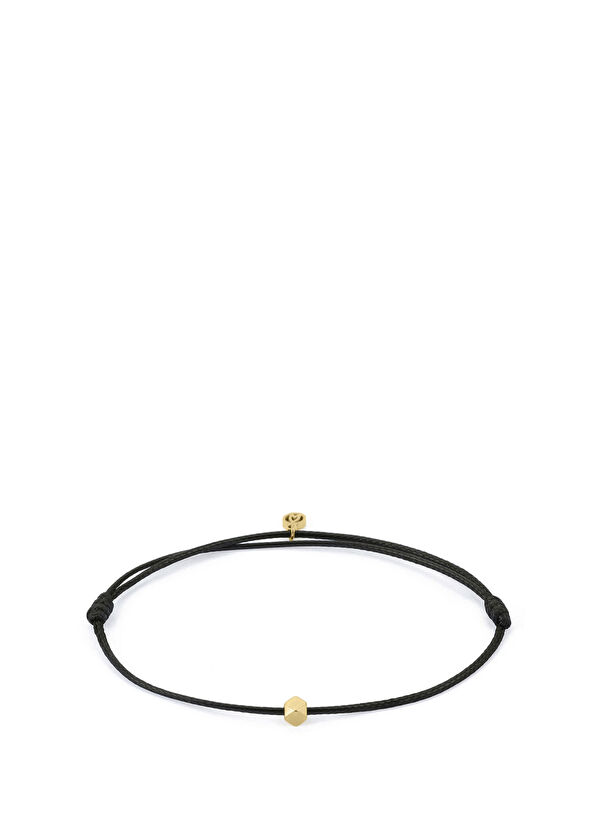 Siyah Şans Altın Kaplama Çelik Erkek Bileklik - Görsel 2