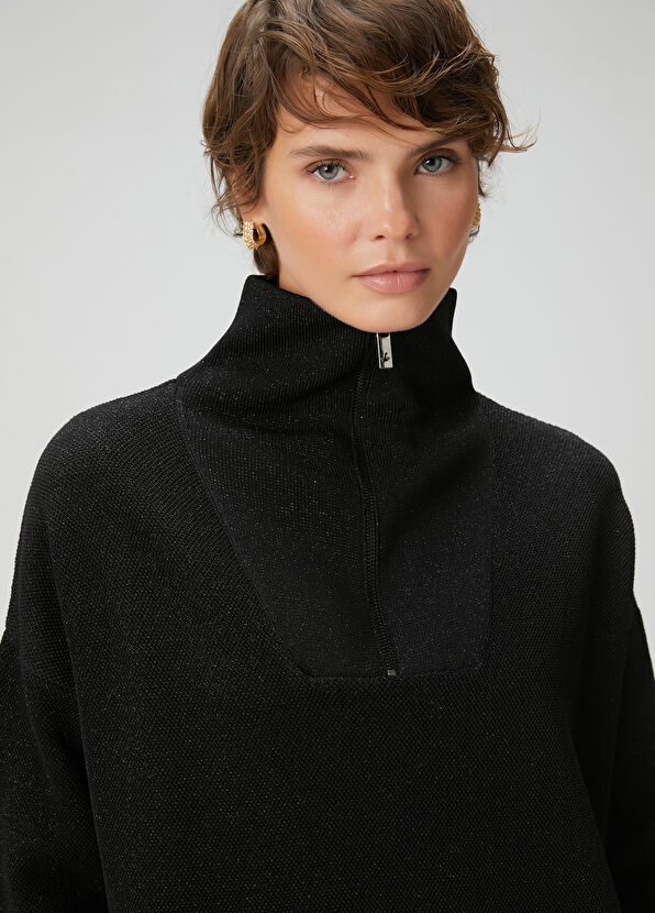 Beymen Club Siyah Simli Midi Elbise - 2