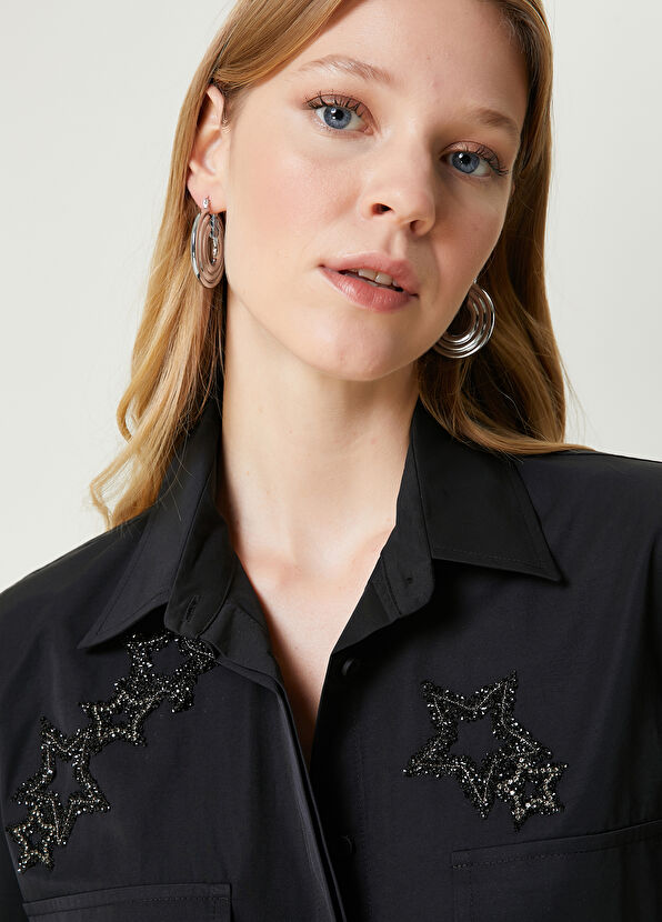 Beymen Club Black Embellished Technical Over Shirt - 2