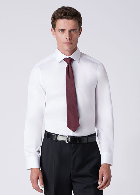 Beymen Club Comfort Fit Beyaz Armürlü Non-iron Gömlek - 2
