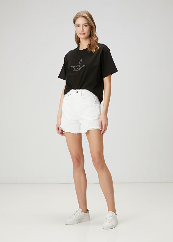 Beymen Club Black Stone Goose Logo T-Shirt - 3