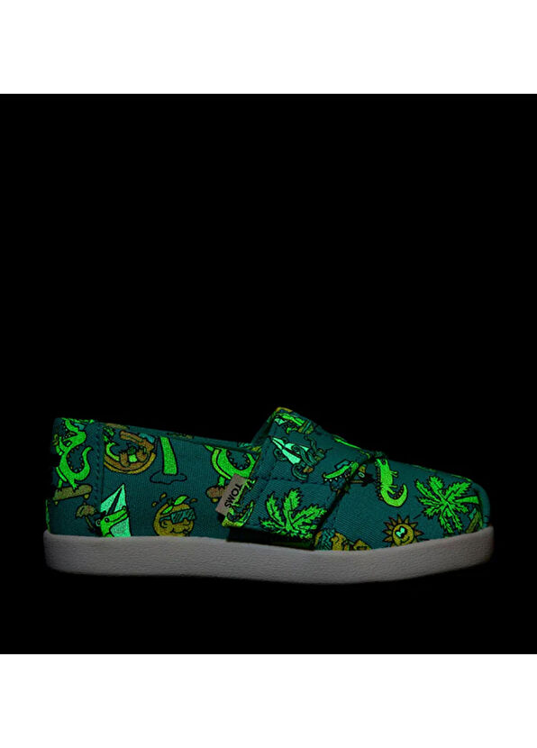Toms 10022103 Alpargata Glow in the Dark Miami Alligators Aqua Kız Çocuk Espadril - 2