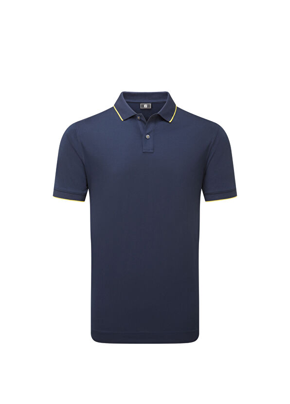 FootJoy Tipped Pique Navy Blue Short Sleeve Men's Golf T-Shirt - 1