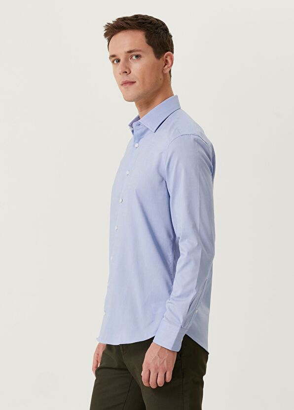 Beymen Club Slim Fit Mavi Non-iron Oxford Gömlek - 4