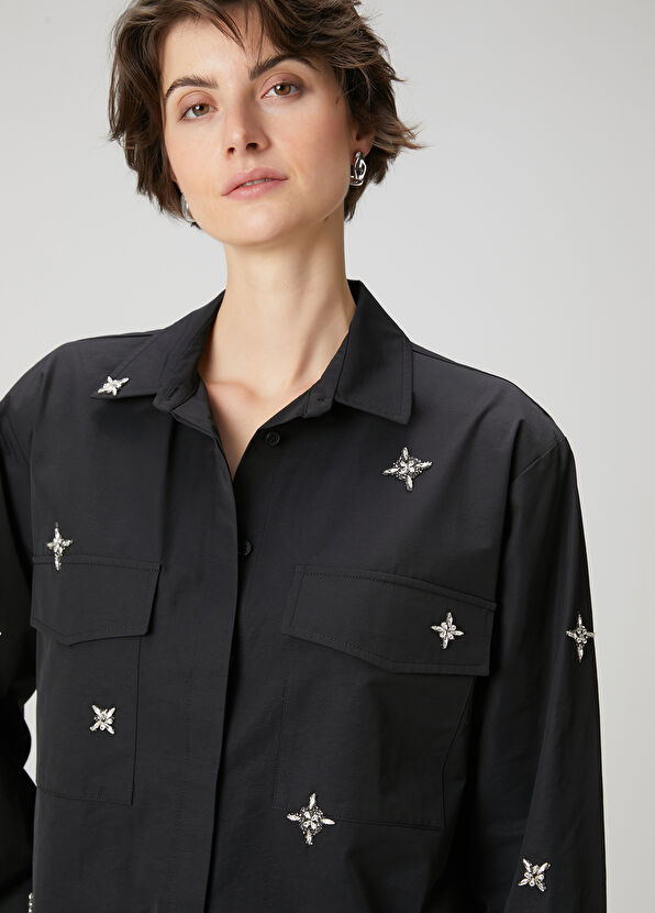 Beymen Club Black Embellished Over Shirt - 2