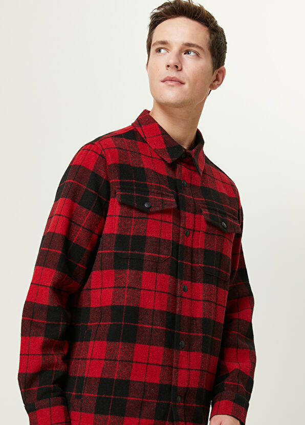 Beymen Club Red Plaid Pattern Outer Shirt - 2