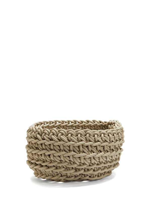 Neo Classico Ekru El Yapımı Tığ İşi Sepet - 1