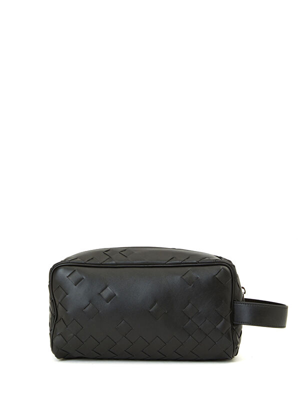 Siyah Deri Tıraş Çantası - Görsel 5