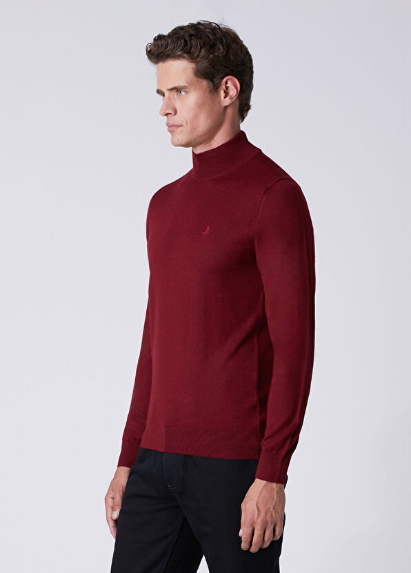 Beymen Club Burgundy Half Turtleneck Wool Sweater - 4