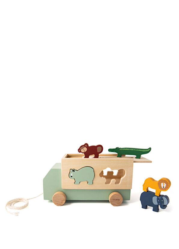 Trixie Colorful Animal Truck Wooden Toy - 1