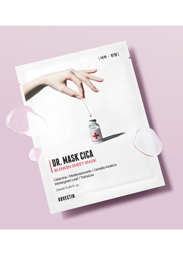 Rovectin Dr. Mask Cica Kalamin BHA ve Madecassoside İçeren Yatıştırıcı Yüz Maskesi 25 ml - 2