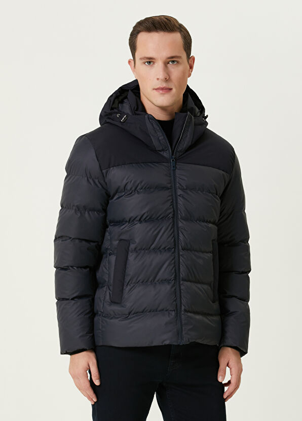 Beymen Club Navy Blue Hooded Puff Coat - 1