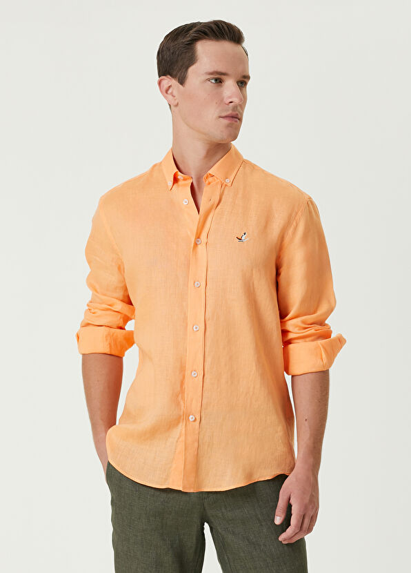 Beymen Club Comfort Fit Somon Keten Gömlek - 1