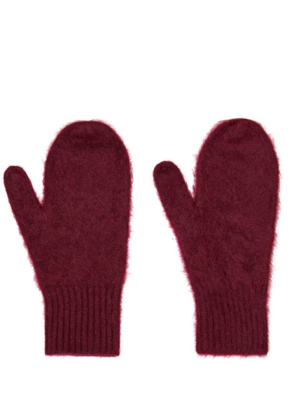 Beymen Club Burgundy Brushed Women's Cashmere Gloves - 1