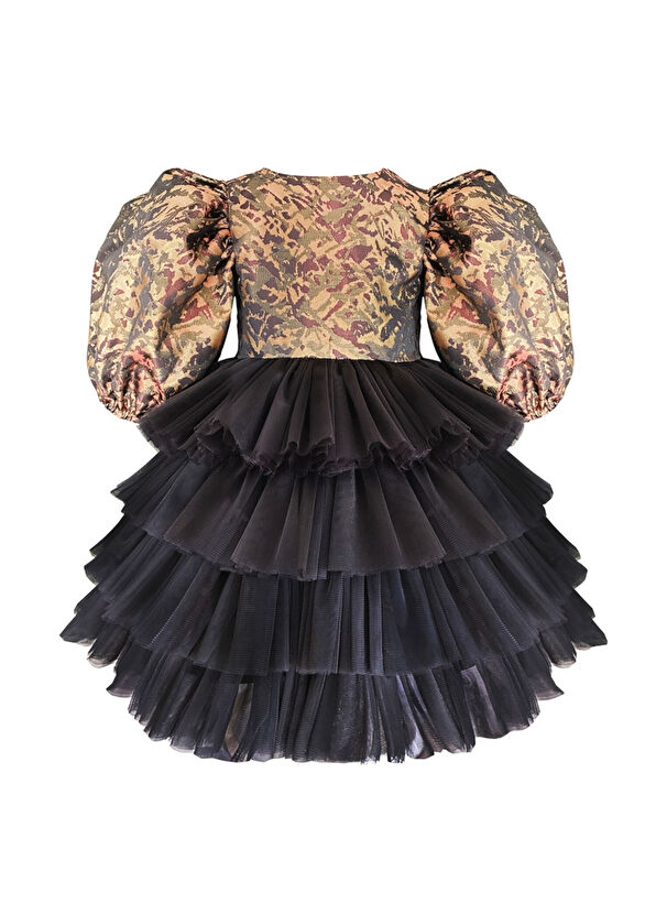 Lullmom Black Girl's Taffeta Dress - 1