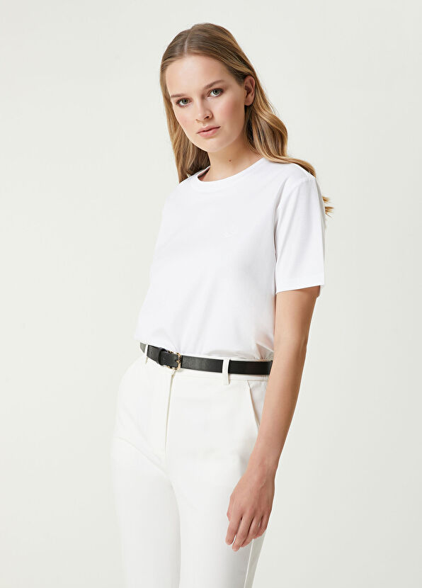 Beymen Club Beyaz Logo Detaylı T-shirt - 4