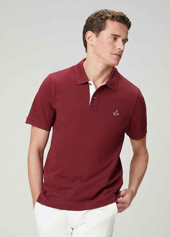 Beymen Club Vişne Comfort Fit Yaka Altı Baskılı Polo T-shirt - 2