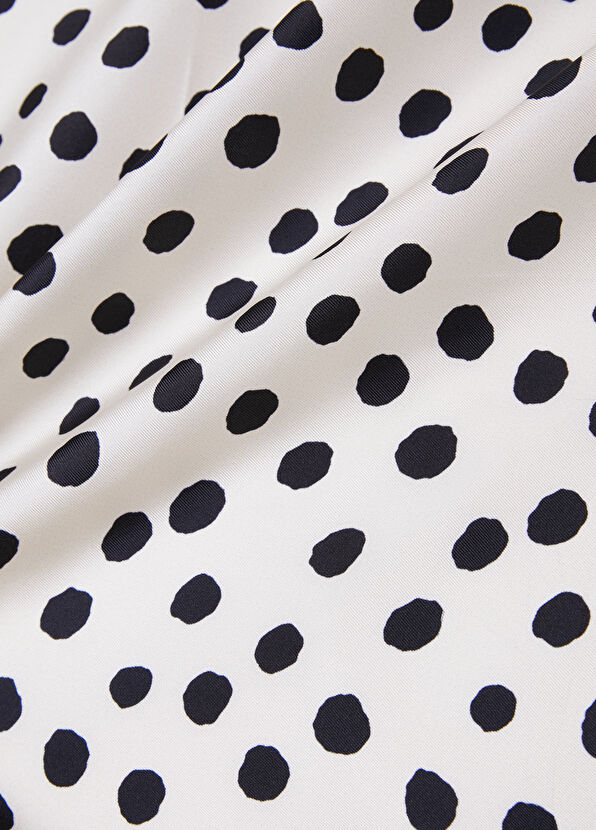 Beymen Club Beyaz Siyah 90x90 İpek Eşarp - 2