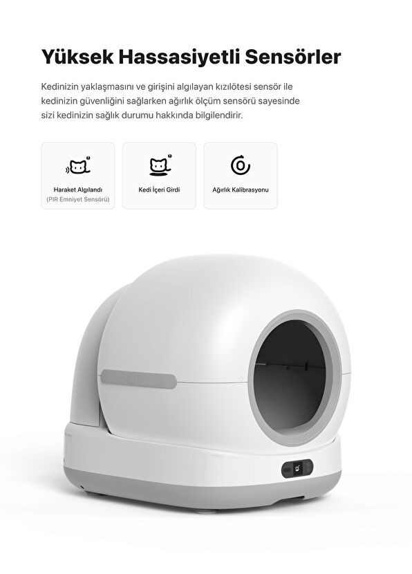 X8623 Kameralı Akıllı Otomatik Kedi Tuvaleti - Görsel 4