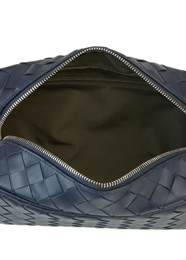 Bottega Veneta Koyu Mavi Erkek Deri Tıraş Çantası - 4