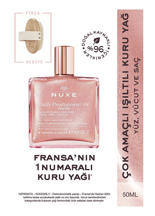 Nuxe Floral Dry Oil for Face, Body and Hair 50 ml + Body Massage Brush - 2