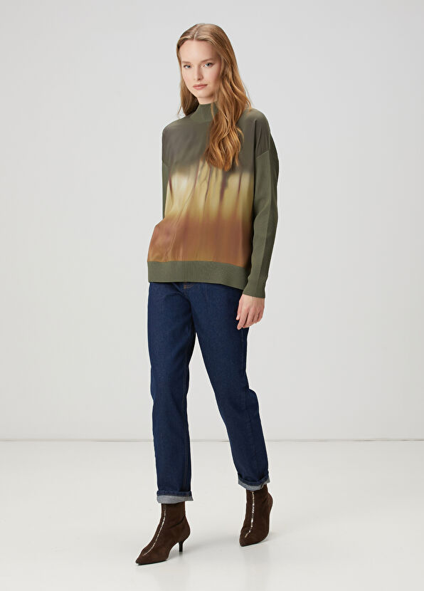 Beymen Club Haki Batik Desenli Kazak - 3