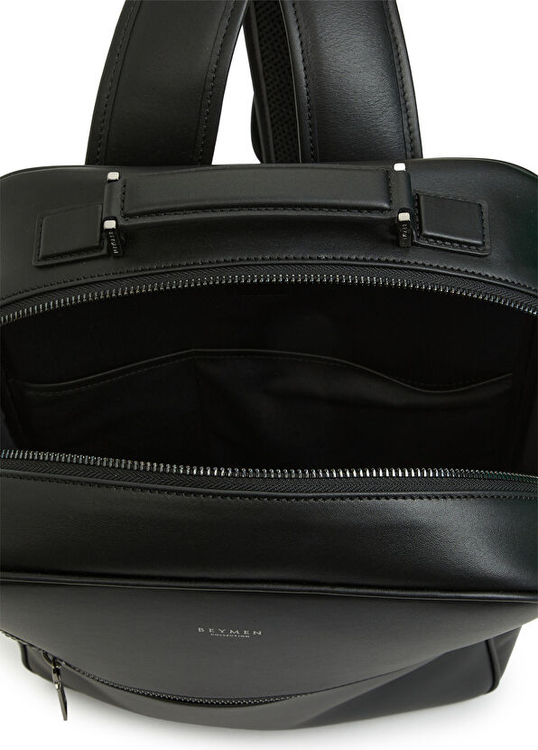 Siyah Erkek Deri Sırt Çantası - Görsel 5