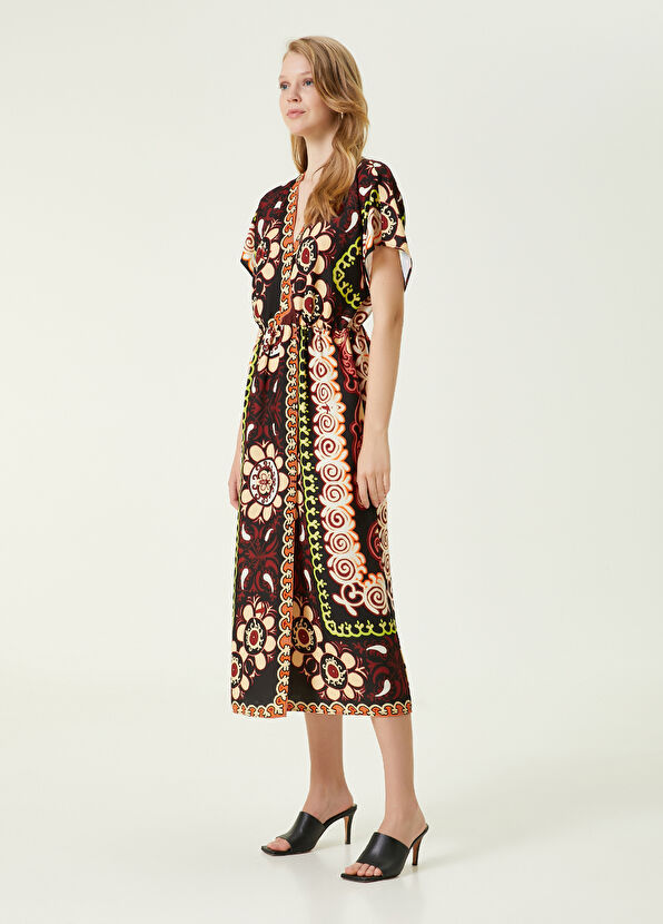 Beymen Club V Yaka Desenli Midi Elbise - 1