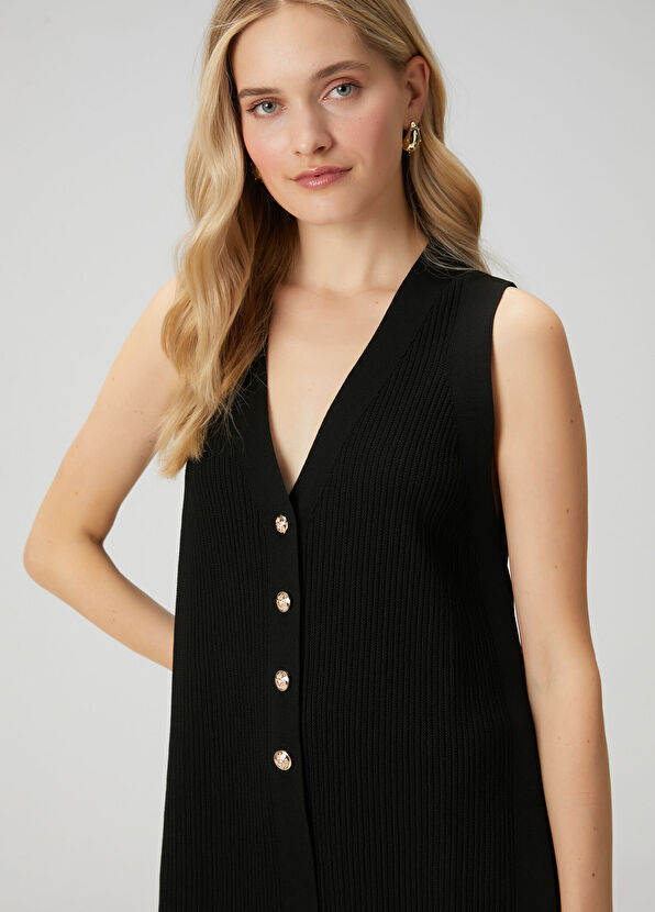 Beymen Club Black Ribbed Vest - 2
