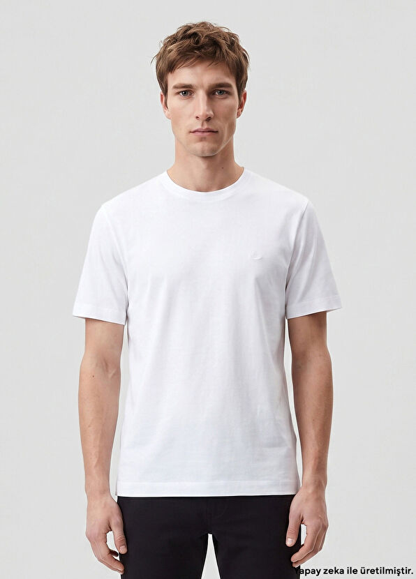 Beymen Club Basic Fit Off White Compact Jersey T-Shirt - 1