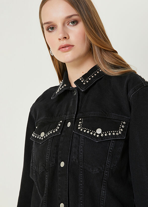 Beymen Club Black Staple Detailed Denim Jacket - 2