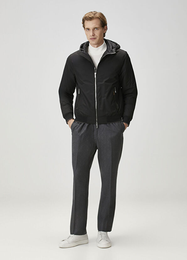 Moorer Siyah Kapüşonlu Mont - 2