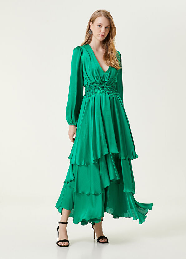 Beymen Club Yeşil Maksi Abiye Elbise - 3