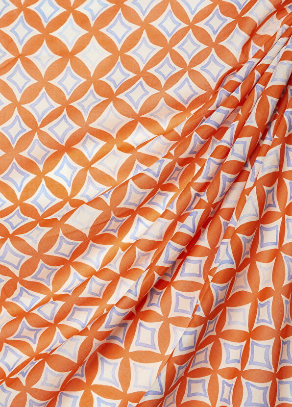 Beymen Club Turuncu Geometrik Desenli Kadın Şal - 2