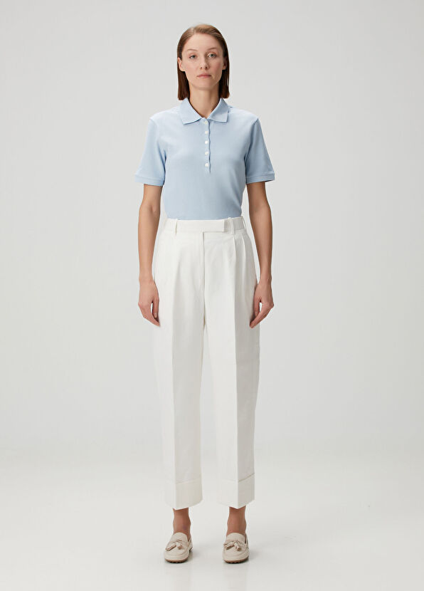 Thom Browne Açık Mavi Polo Yaka Kısa Kollu T-shirt - 2