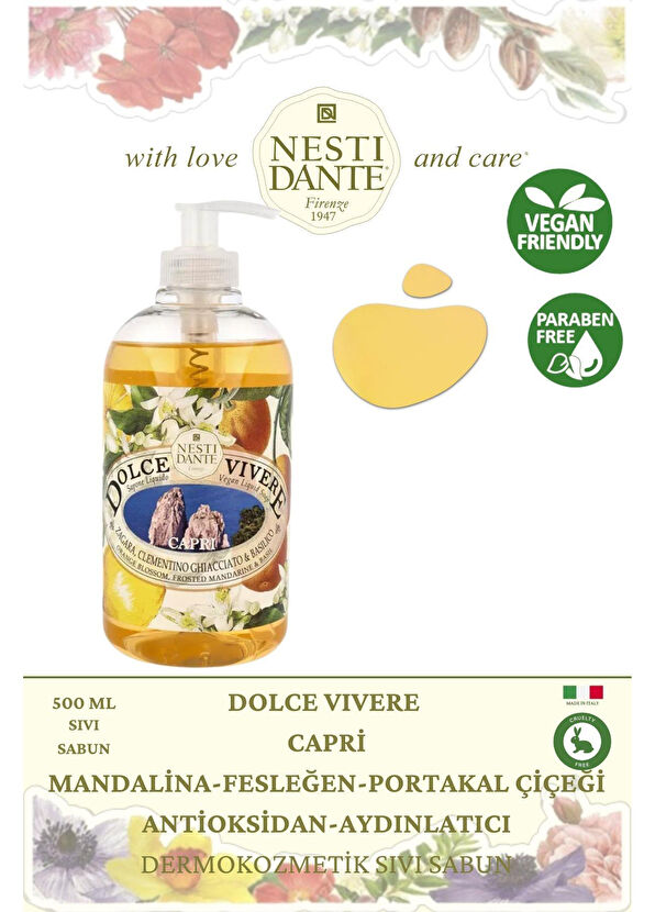 Nesti Dante Dolce Vivere Capri Arındırıcı Vegan Bakım Sıvı Sabun 500 ml - 3