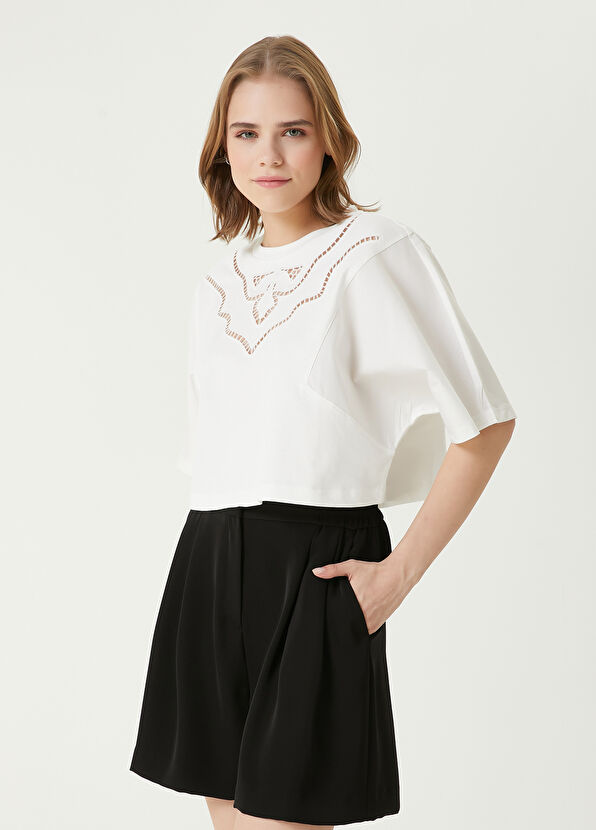 Beymen Club Off White Embroidered T-Shirt - 1