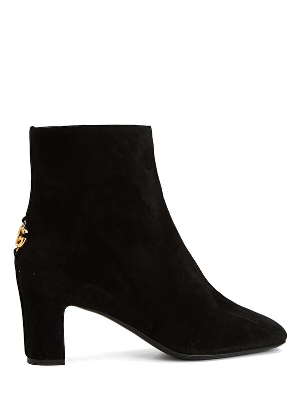 Siyah Logo Detaylı Kadın Süet Bot - Görsel 2