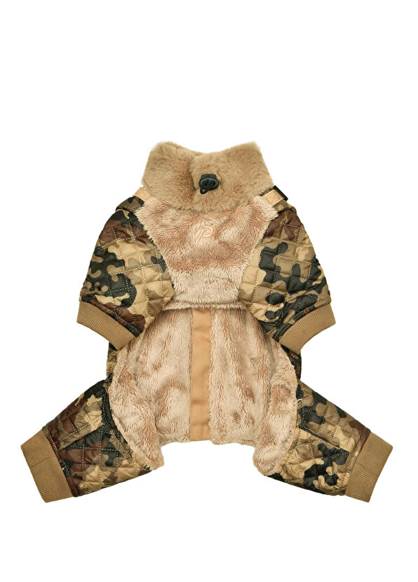 Resim Bylur Jumpsuit Bej Tasmalı Köpek Tulumu 