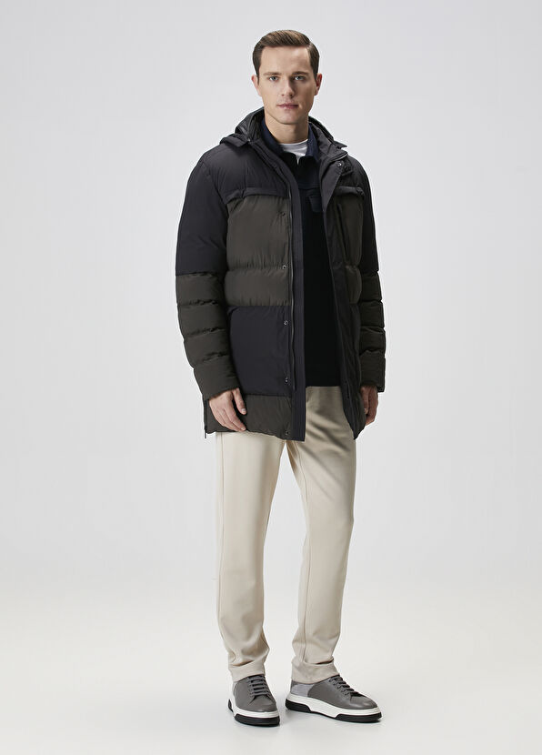 Beymen Club Black Khaki Hooded Puff Coat - 3