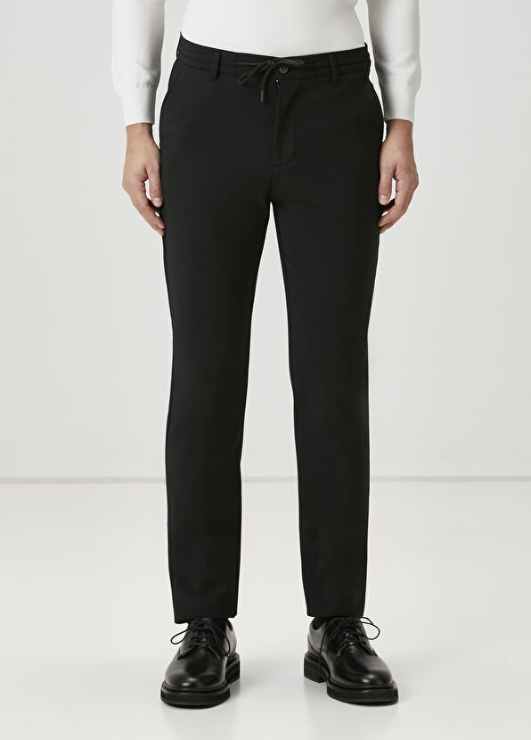 Beymen Club Siyah Beli Kordonlu Klasik Yün Pantolon - 2