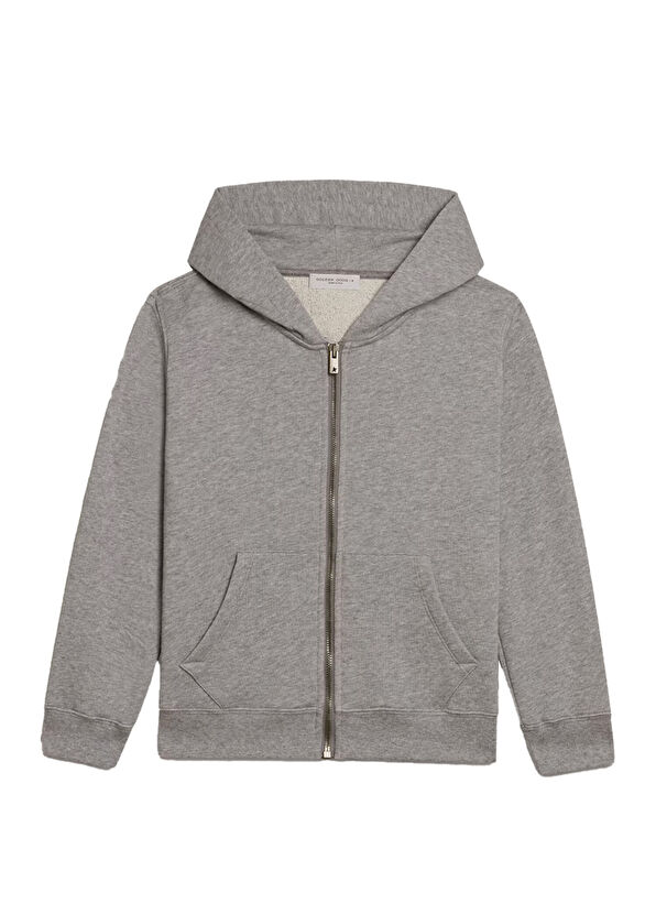 Golden Goose Gri Kapüşonlu Erkek Çocuk Sweatshirt - 1